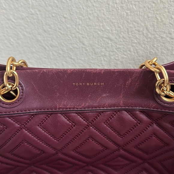 Tory Burch Fleming burgundy tote bag - Picture 3 of 8